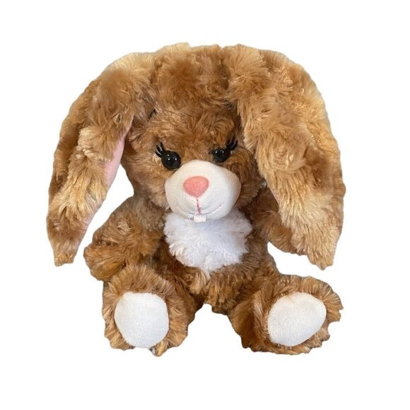 Build A Bear Smallfrys Brown White Bunny Eyelashes Rabbit Plush Stuffed Animal - Picture 1 of 6